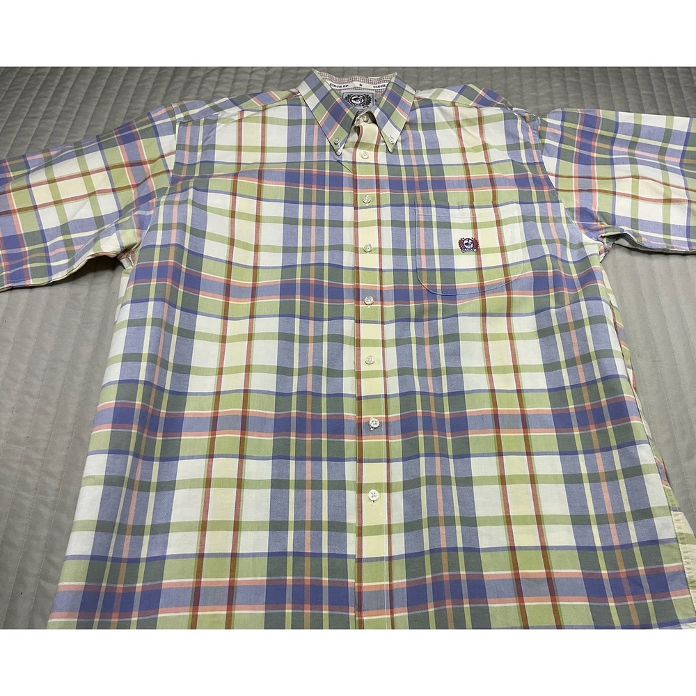 Cinch Mens Short Sleeve Plaid Button Down Shirt Multi Color Large XXL - Picture 3 of 8